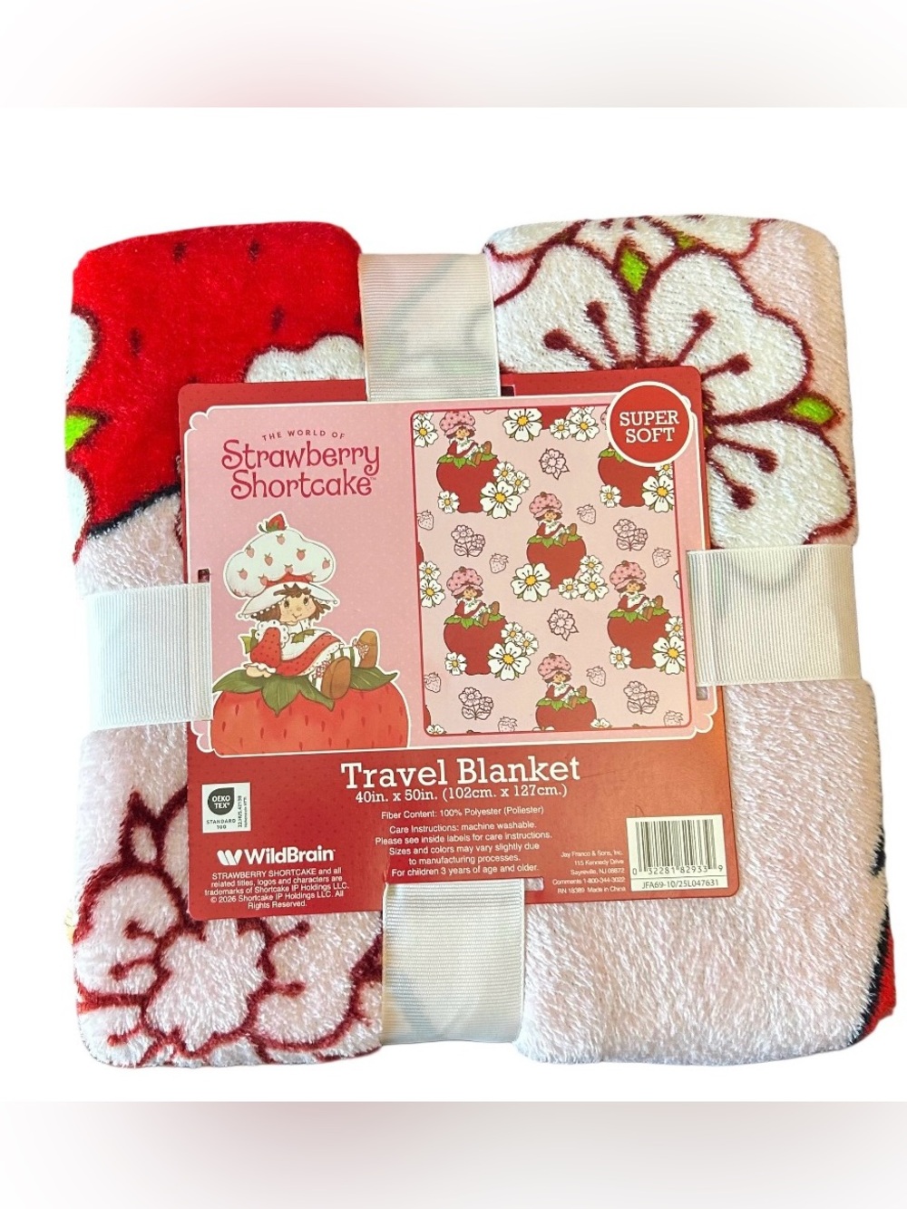 Strawberry Shortcake Blanket 40in X 50in Travel Throw Super Soft Sweet Cute New